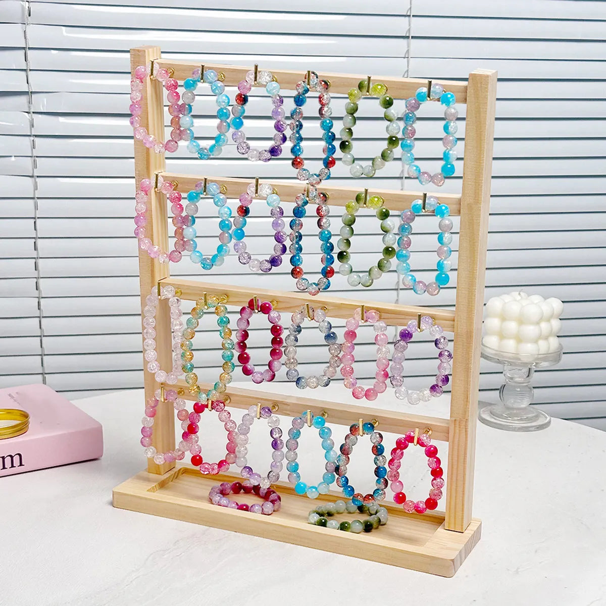 1pc Wooden bracelet rack, bracelet and earring storage rack, store jewelry display rack, jewelry collection rack Oasis Select