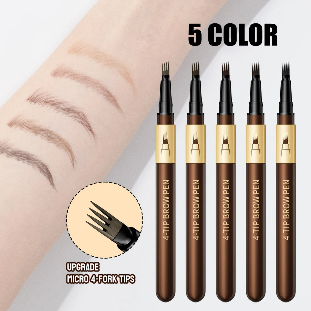 Hello Kiss 4-Tip Eyebrow Pencil – Waterproof & Long-Lasting
