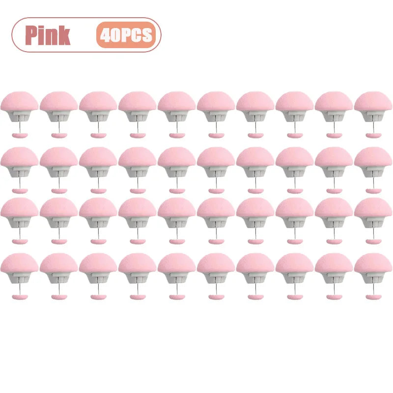 20-80PCS Mushroom Head Duvet Clip Bed Sheet Fastener No Needle Sewing Release Non Slip Ring for Quilt Cover Mattress Holder Oasis Select Pink-40PCS