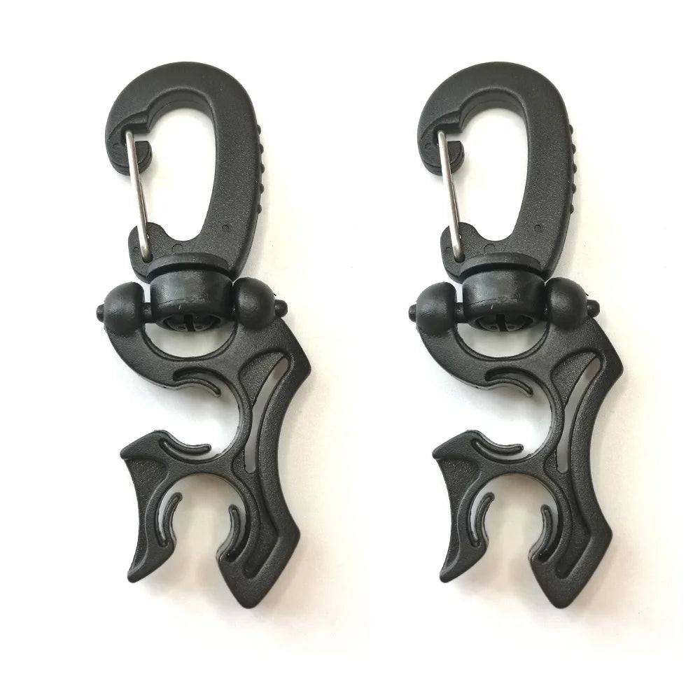 Regulator Double BCD Hose Holder with Clip Buckle Hook for Scuba Diving Snorkeling Oasis Select Black 2 Piece