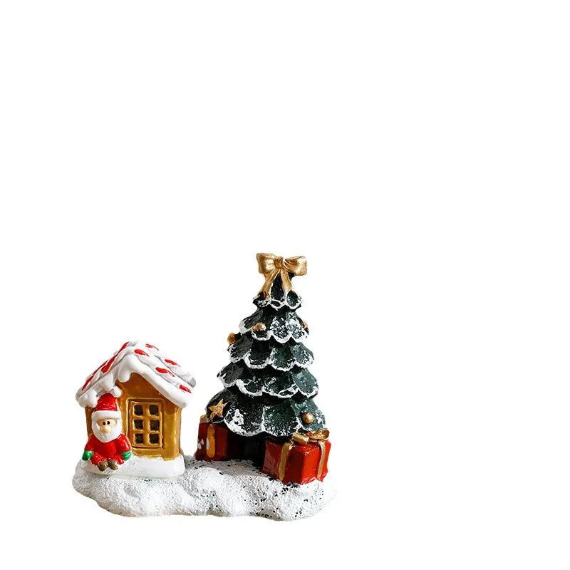 New Christmas Decorations Resin Small House Micro Landscape Resin House Small Ornaments Wholesale Oasis Select