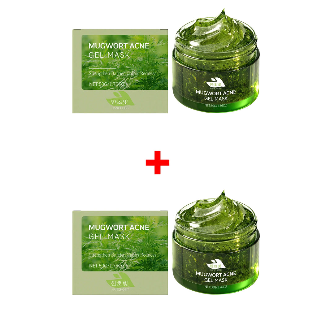 Mugwort Acne Gel Mask Anti Acne Redness Relief Gentle Exfoliation Oil Control Cleansing Pores Improve Dullness Skin Care Oasis Select 2pcs