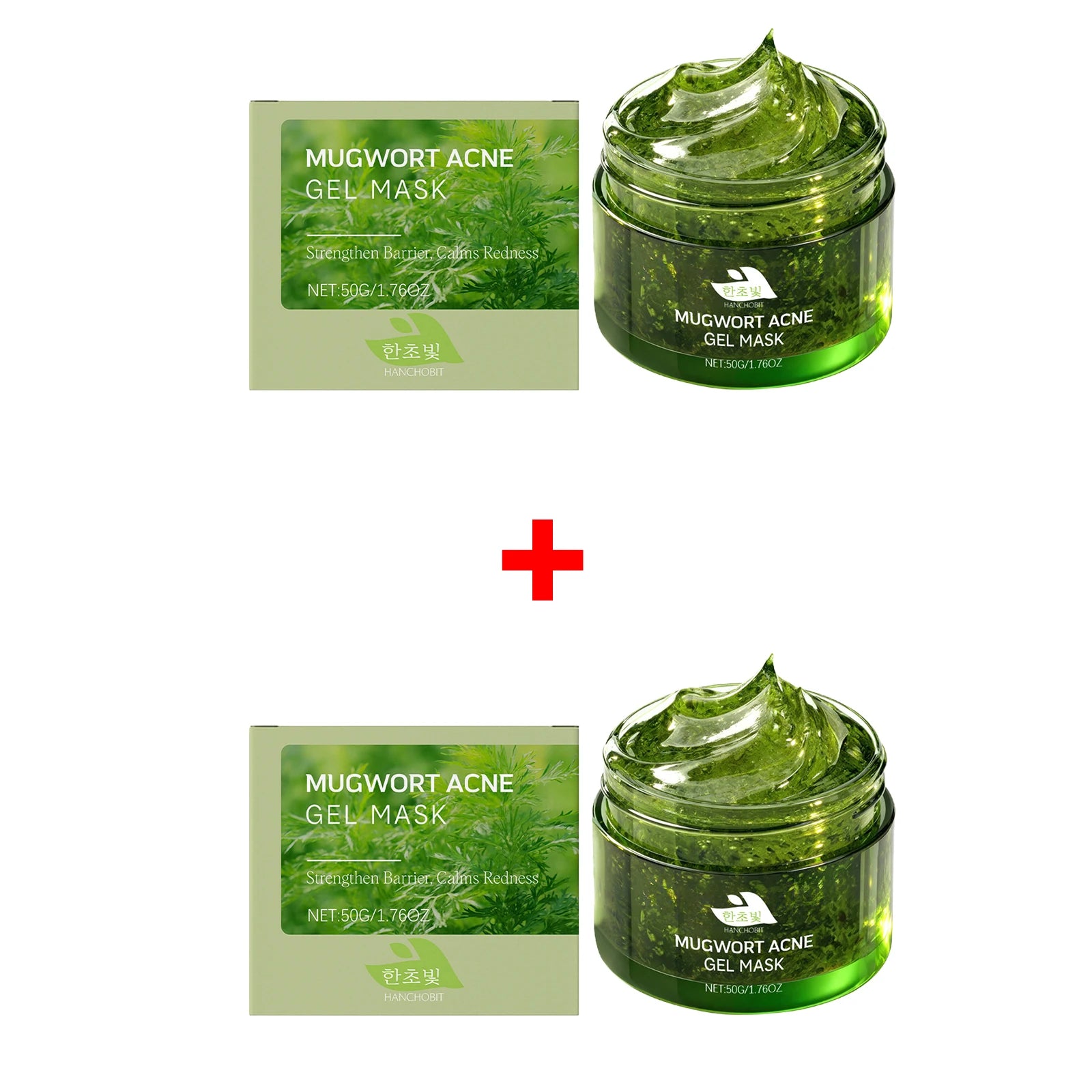 Mugwort Acne Gel Mask Anti Acne Redness Relief Gentle Exfoliation Oil Control Cleansing Pores Improve Dullness Skin Care Oasis Select 2pcs