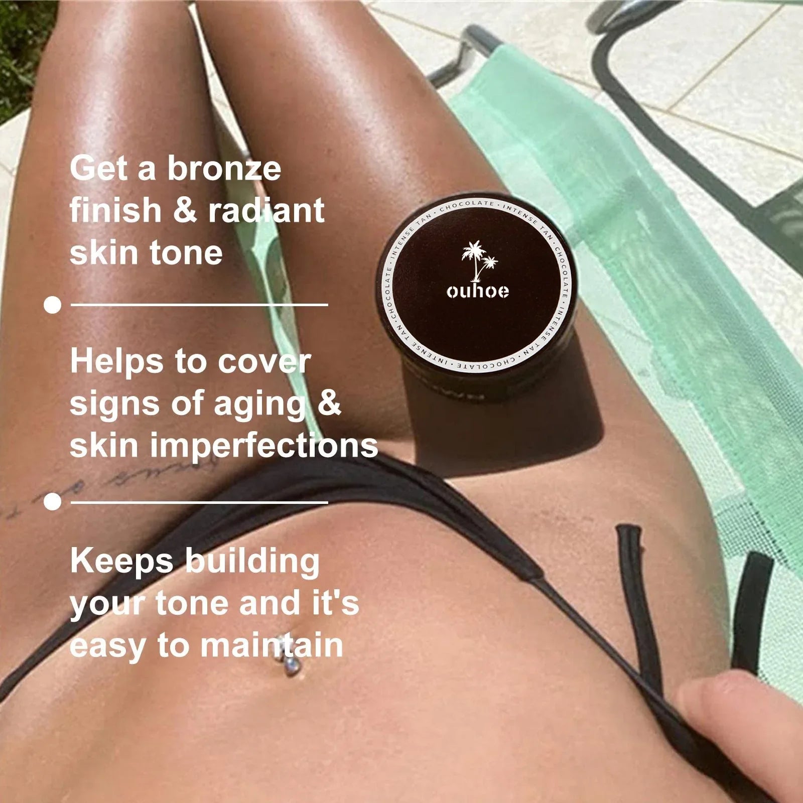 Soft Brown Self-Tanning Cream Intensive Tanning Outdoor Summer Beach Brown Bronzer Long Lasting Sunless Fake Tan Body Lotion Oasis Select