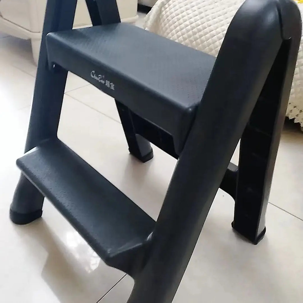 Plastic Folding Ladder,2 Step,Easy to Store for Household,Kitchen Bedroom Use,Shopping Mall,Stairs,Attic,Sturdy 200KG Oasis Select