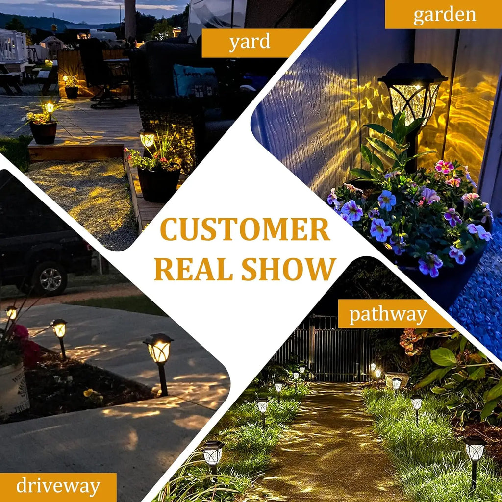 1-8PCS Solar Powered Outdoor Garden Lights Waterproof LED Stake Lamps for Automatic Yard Pathway and Lawn Lighting Oasis Select