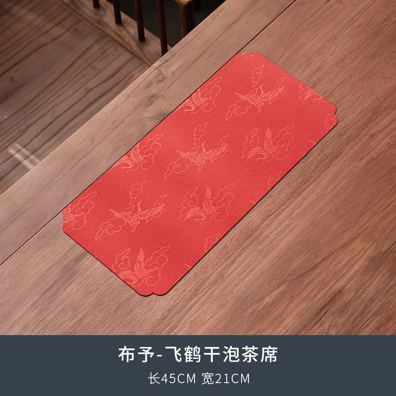 Dry Tea Mat Double-sided Waterproof Tea Flag Tea Towel Tea Table Mat Chinese Zen Style Cloth Mat Teapot Mat Tea Set Oasis Select Dry Tea Brewing Mat
