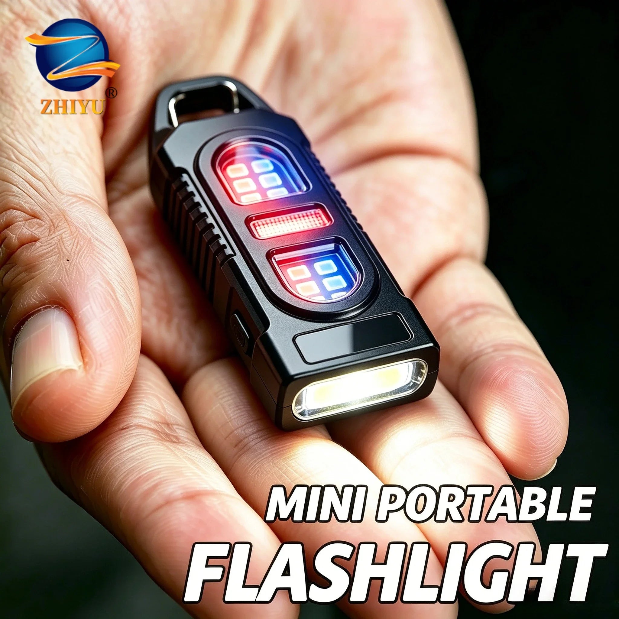 Powerful Mini COB LED Keychain Flashlight USB C Rechargeable Hanging Work Light Waterproof Keyring Camping Walking Pocket Lamp Oasis Select