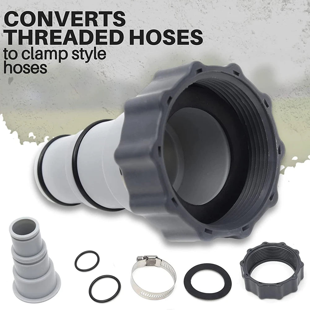 Plastic Hose Adapter Kits with Collar for Intex 4000 2500 2000 1500 ARU Threaded Connection Pumps Pool Parts Supplies Oasis Select