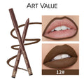 Art Value 12-Color Waterproof Matte Lip Liner Pencil – Long Lasting