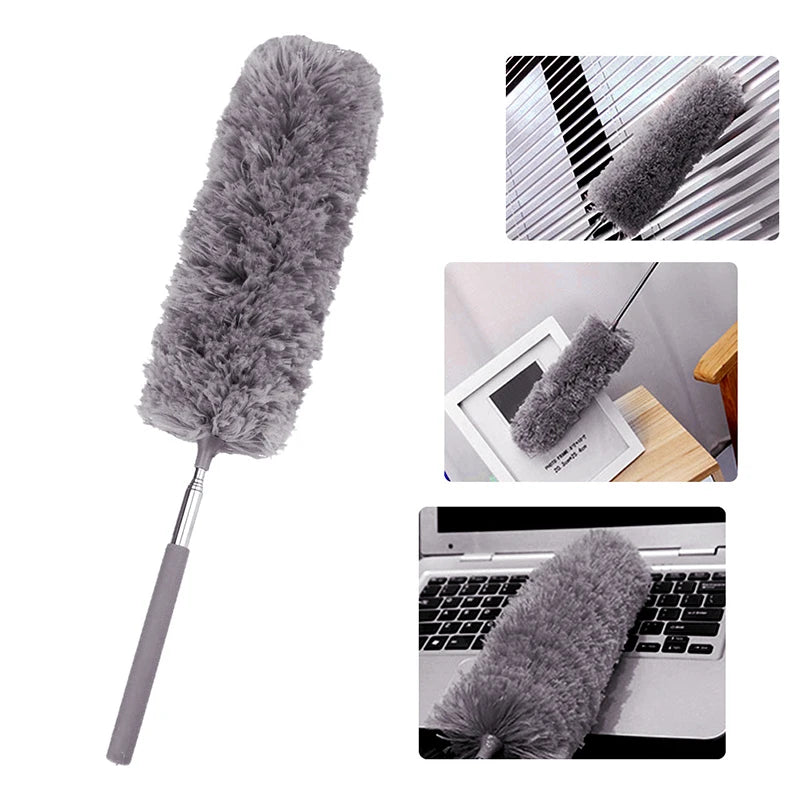 Retractable Duster Stainless Steel Long Handle Dusting Brush Car Household Cleaning Tools Microfiber Dust Brush Oasis Select