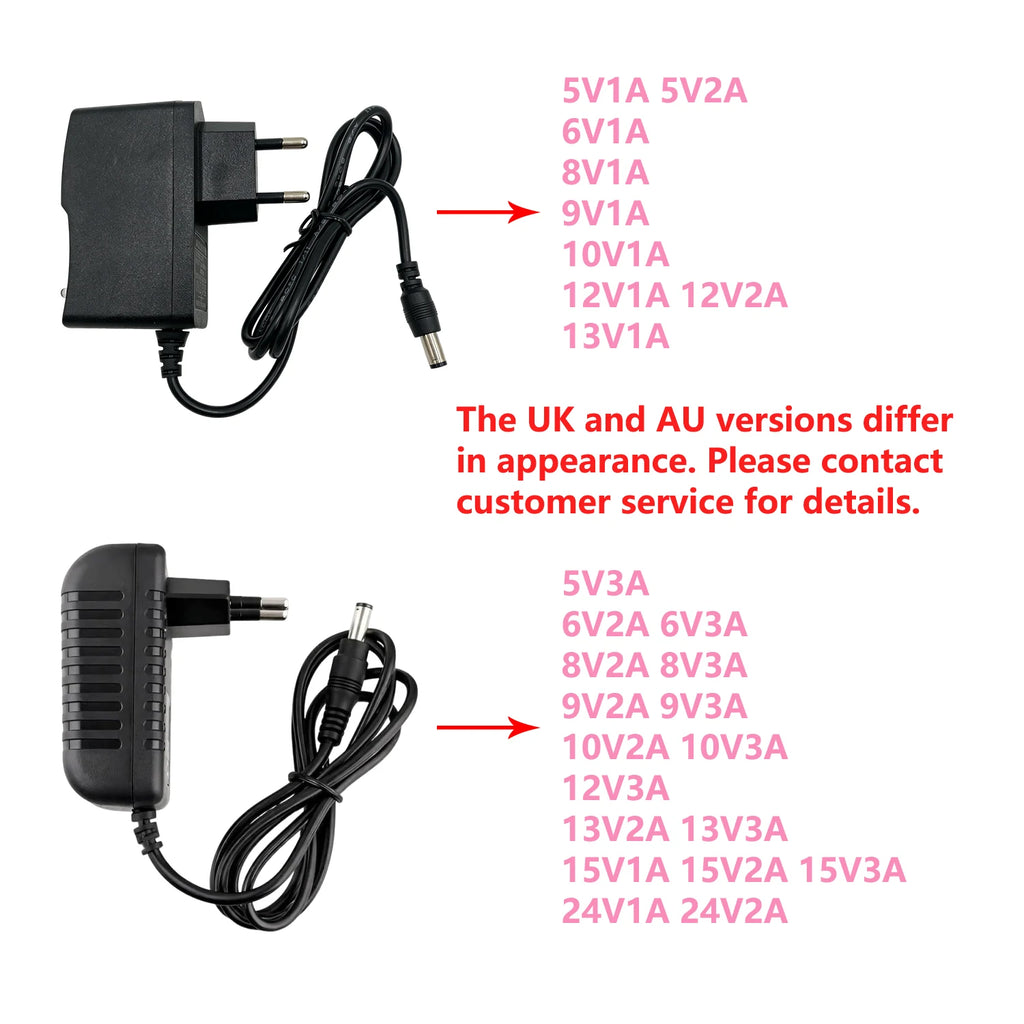 AC 220V 110V TO DC 24V 12V 5V 6V 8V 9V 10V 13V 15V Power Supply 1A 2A 3A Power Source Optional 8PCS Plug For LED Strip Oasis Select