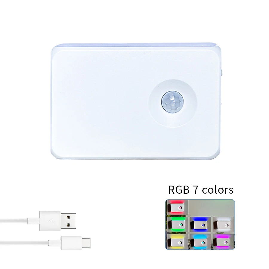 Rechargeable Motion Sensor Night Light Wireless RGB Dimmable Wall Lamp LED Magnetic Ambiant Light for Bedroom Living Room Stair Oasis Select RGB Light