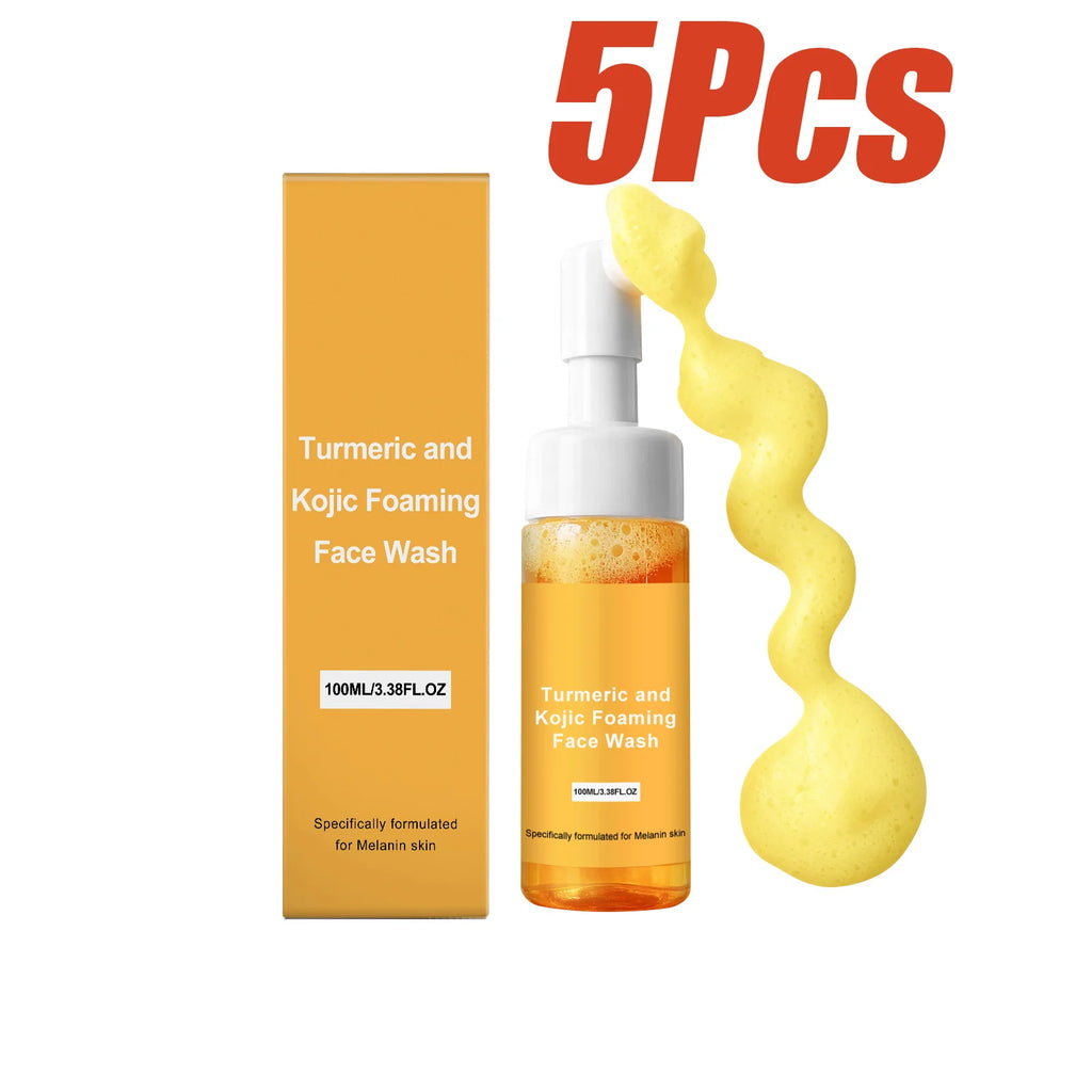 Turmeric & Kojic Acid Foaming Face Wash | Brightening Cleanser Foaming Face Wash Oasis Select 5Pcs
