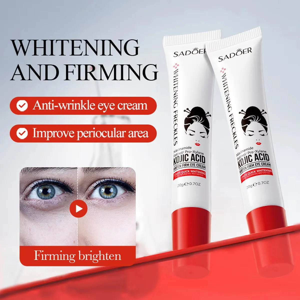 SADOER Kojic Acid Retinol Eye Cream – Brighten & Firm Eye Cream Oasis Select