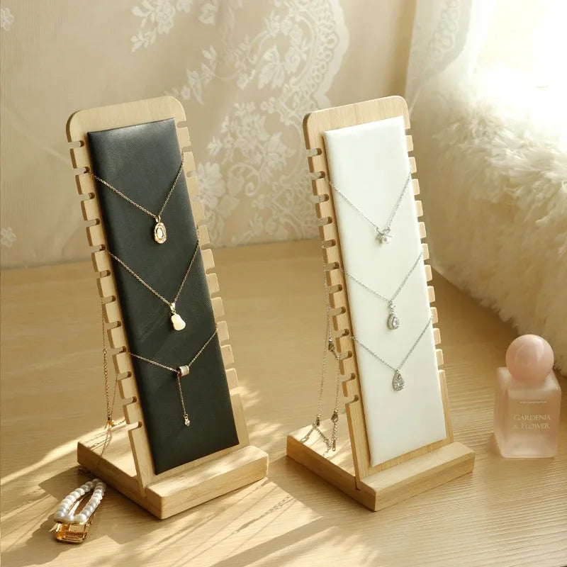 1pcs Jewelry Display Rack Necklace Hanging Bamboo and Wood Jewelry Bracelet Storage Rack Sweater Chain Storage Oasis Select
