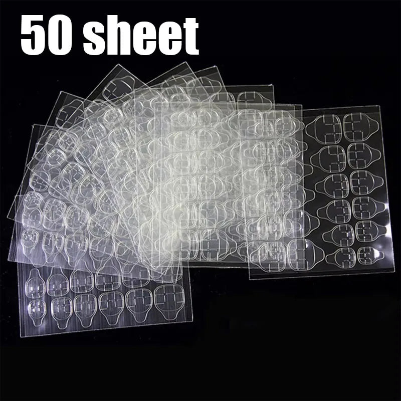 10/20/40/60sheet Double Side Nail Glue Sticker Adhesive Tabs For Fake Nails Supre Sticky Waterproof Breathable Nail Jelly Glue Oasis Select 50sheet