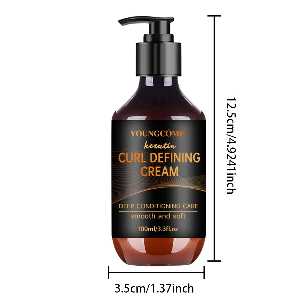 YOUNGCOME Keratin Curl Defining Cream – Deep Moisture & Shine