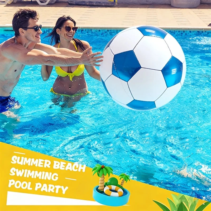 1pc Large 4D Blue Soccer Foil Balloon, Giant Round Film Balloon for Birthday Gender Reveal Party, Beach Soccer Decorations Pool Oasis Select