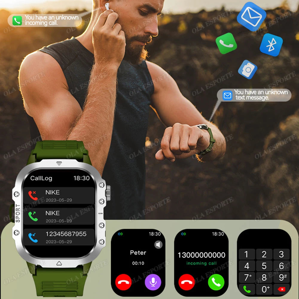 Ola Esporte 2.01" HD Smart Watch – Bluetooth & LED Flashlight