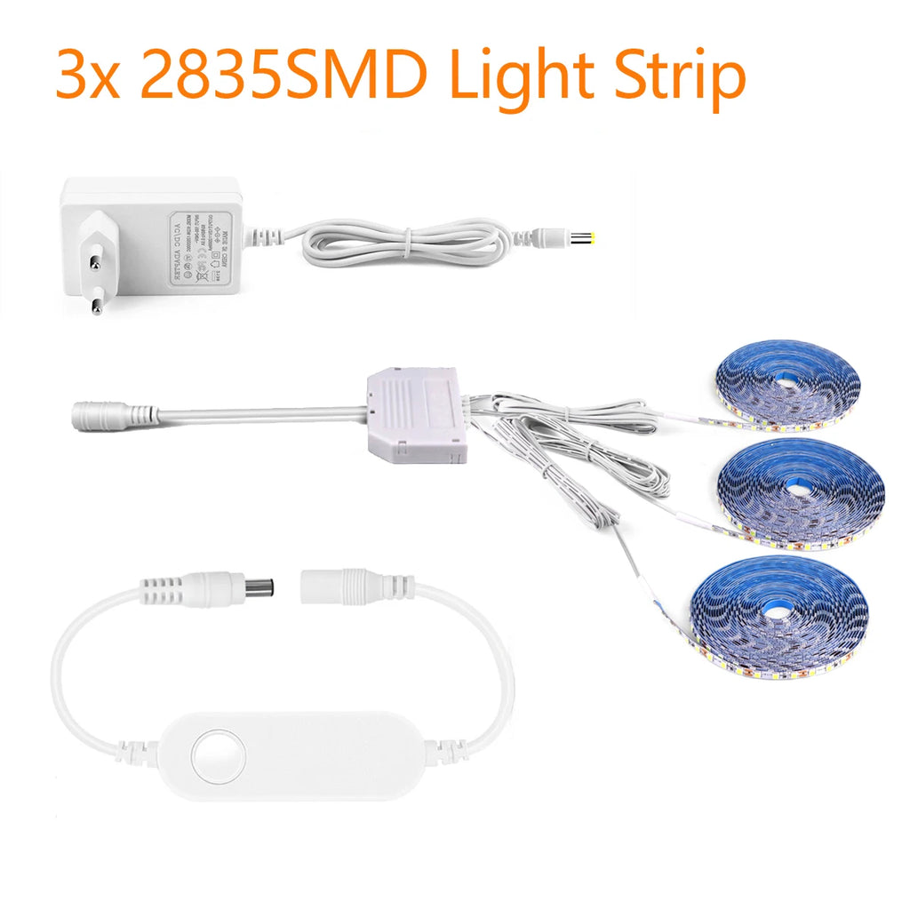 Smart Voice APP Control LED Lamp 1-6pcs 12V Zigbee 2835 Light Ribbon Dimmable For Wine Collection Show Cabinet Wall Decor Oasis Select 3PCS LED Tape WHITE 2m