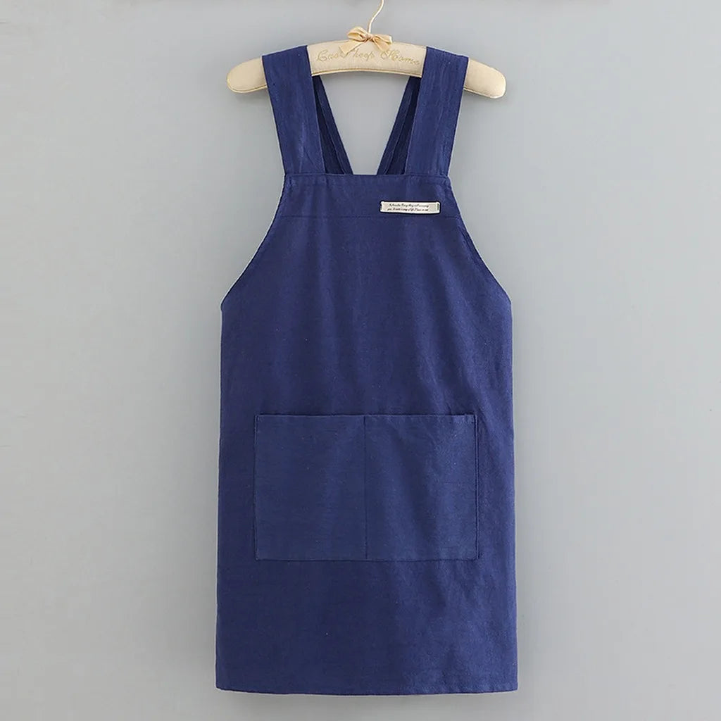 Cooking Cotton Kitchen Aprons Breathable Wear Resistant Adult Waist Aprons Anti Fouling Soft Restaurant Work Clothes Home Oasis Select Navy