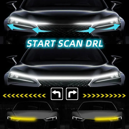 12V LED Car Hood DRL Light Strip with Turn Signal & Scan Effect Car LED Light Strip Oasis Select