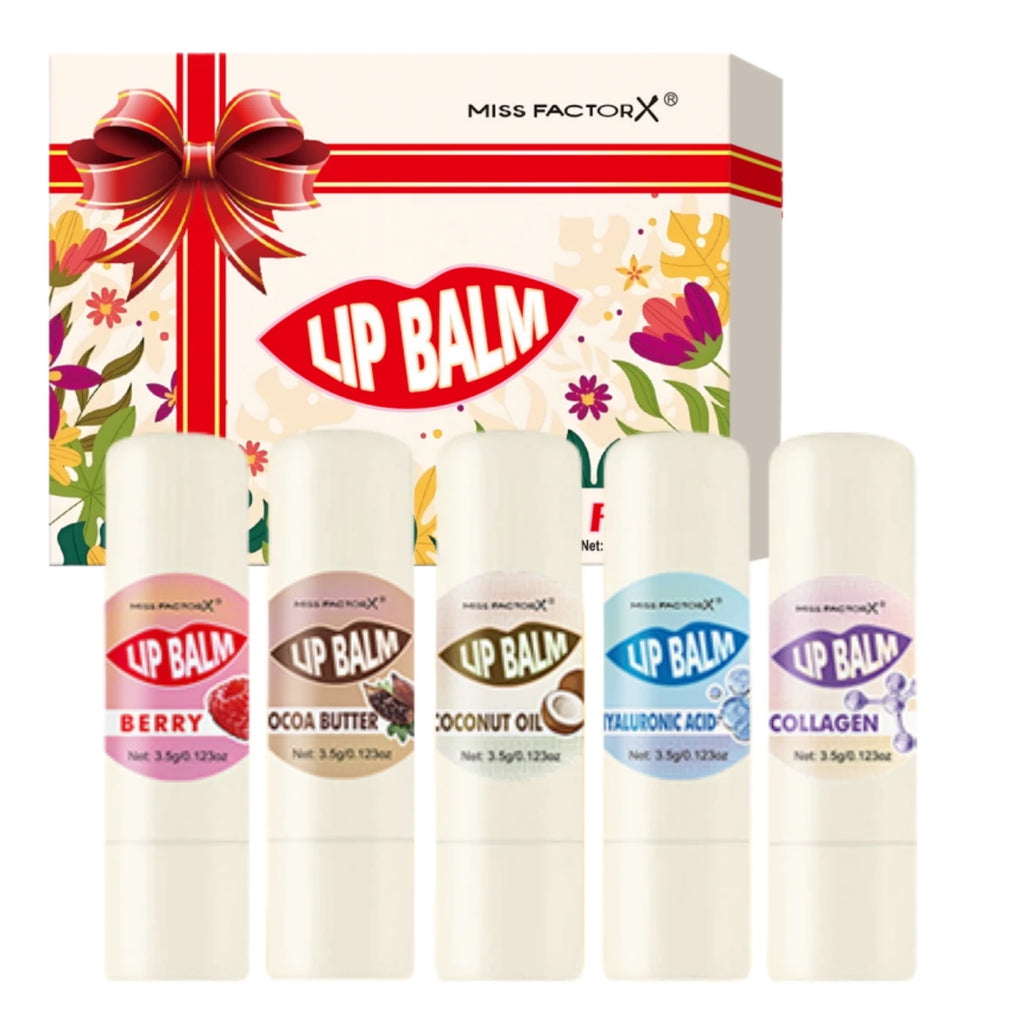 Premium gift set 5PCS/box Lip balm set Hyaluronic acid Long-lasting moisturizing Glossy Suitable for dry lips Valentine’s Day gi Oasis Select Lip Balm Set