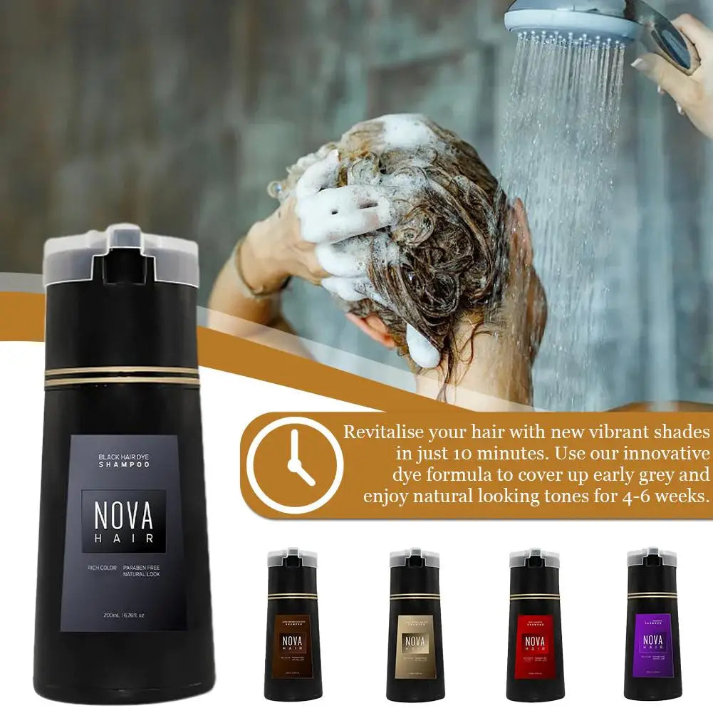 Nova Hair Color Shampoo – Gray Coverage for Men & Women Hair Dye Shampoo Oasis Select