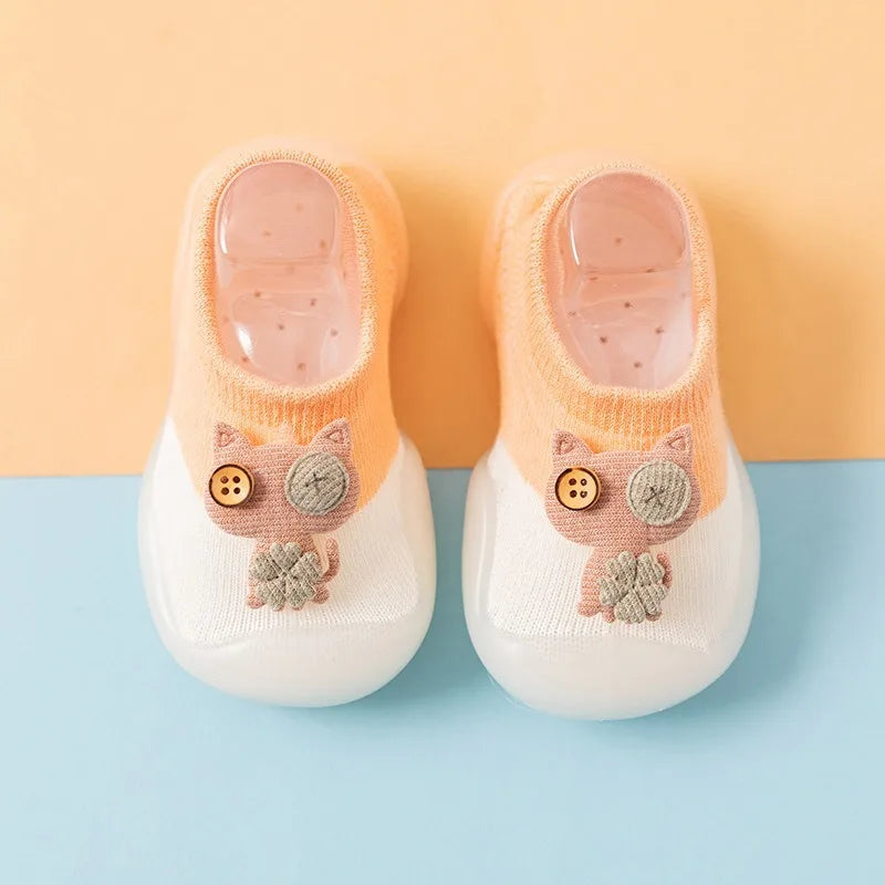 Comfy & Breathable Slip-On Shoes for Baby Boys & Girls - Perfect for First Walkers Toddlers Cartoon Baby Walking Socks Oasis Select Blending Orange 26-27