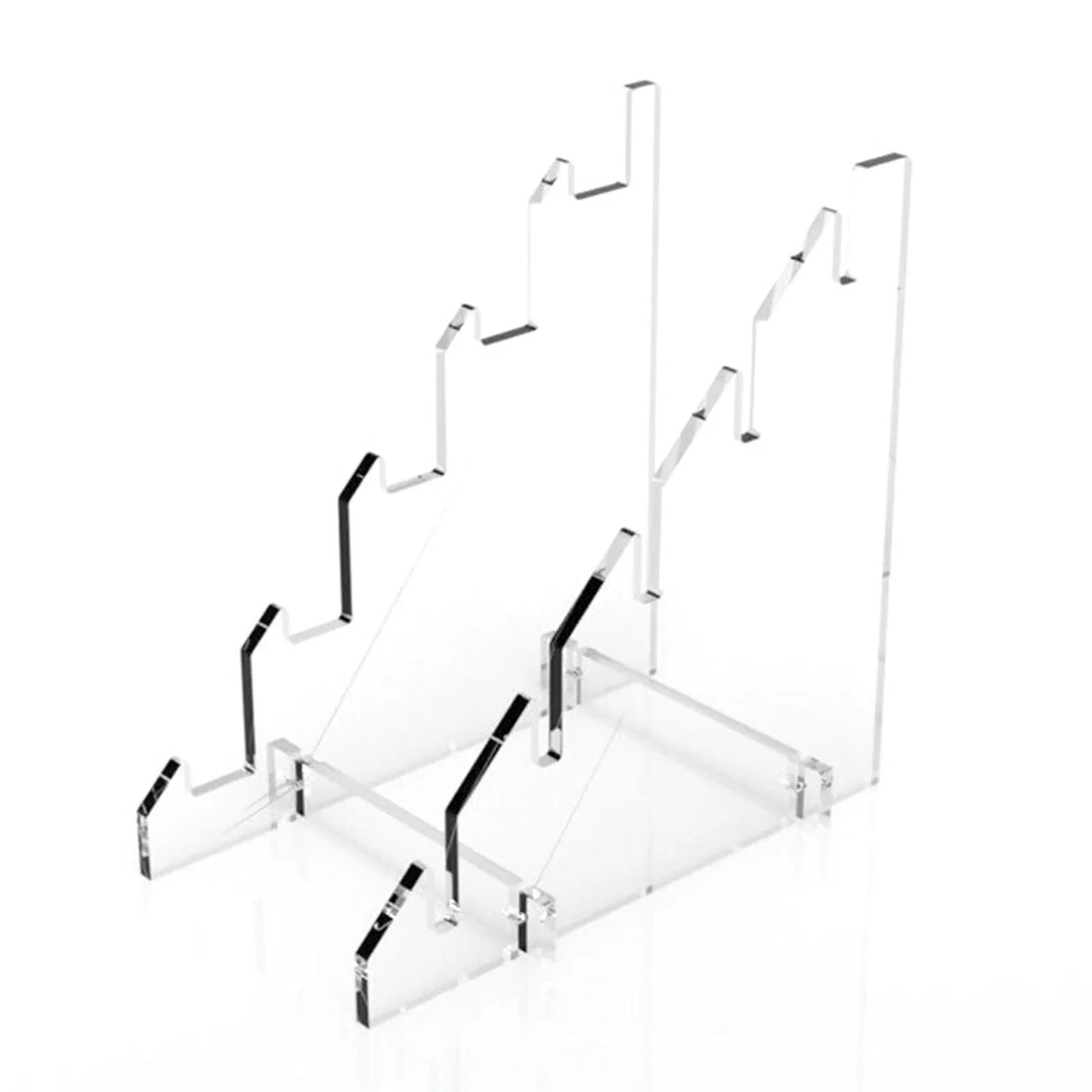 5-Slot Knives Display Stand For Camping Acrylic Transparent Knives Tool Storage Rack Stair Style Display Stand Holder For Campe Oasis Select