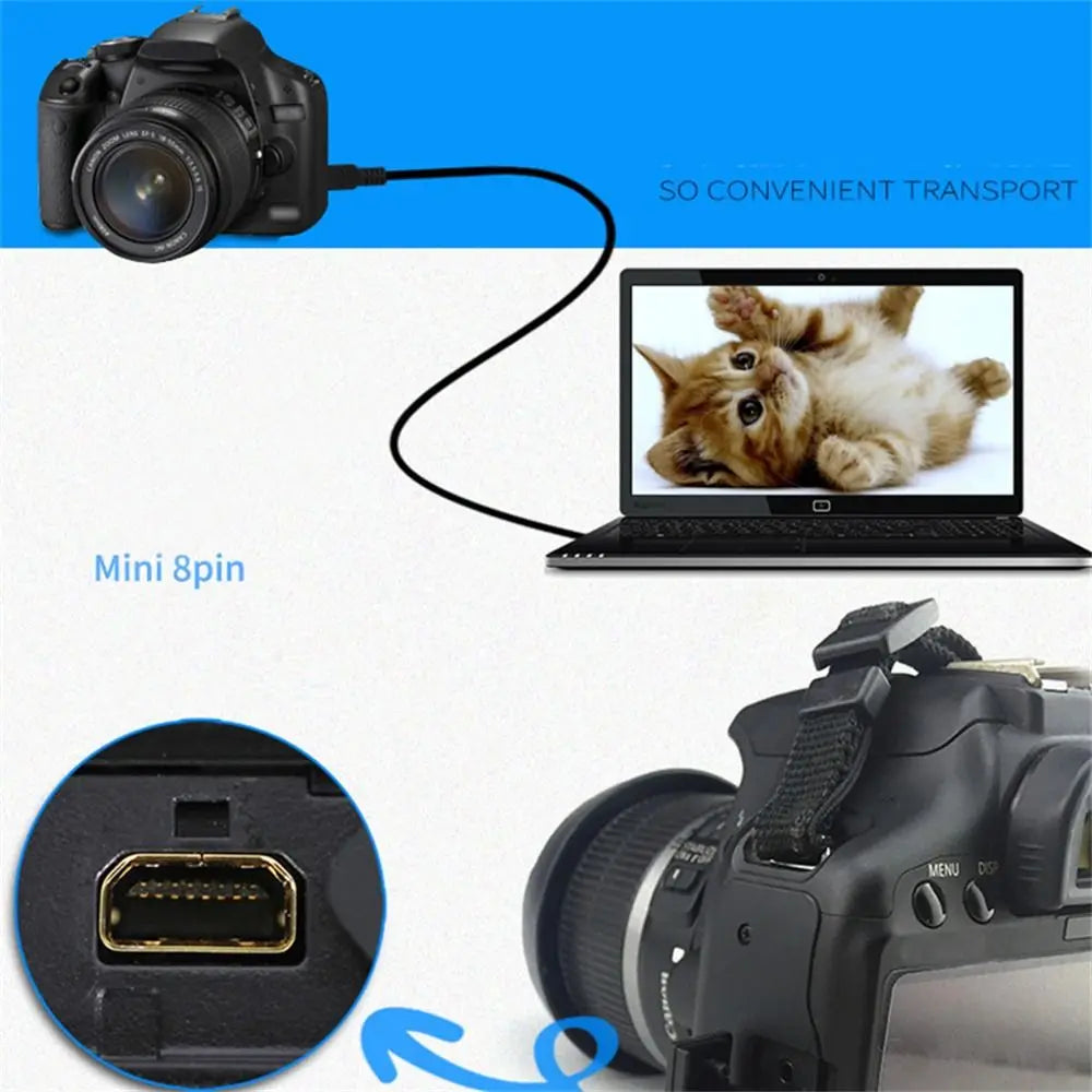 Camera USB Data Cable For Nikon D7200 D3200 D5500 D5100 D5200 D7100 P7100 Mini 8Pin Data Cable Camera Accessories Oasis Select