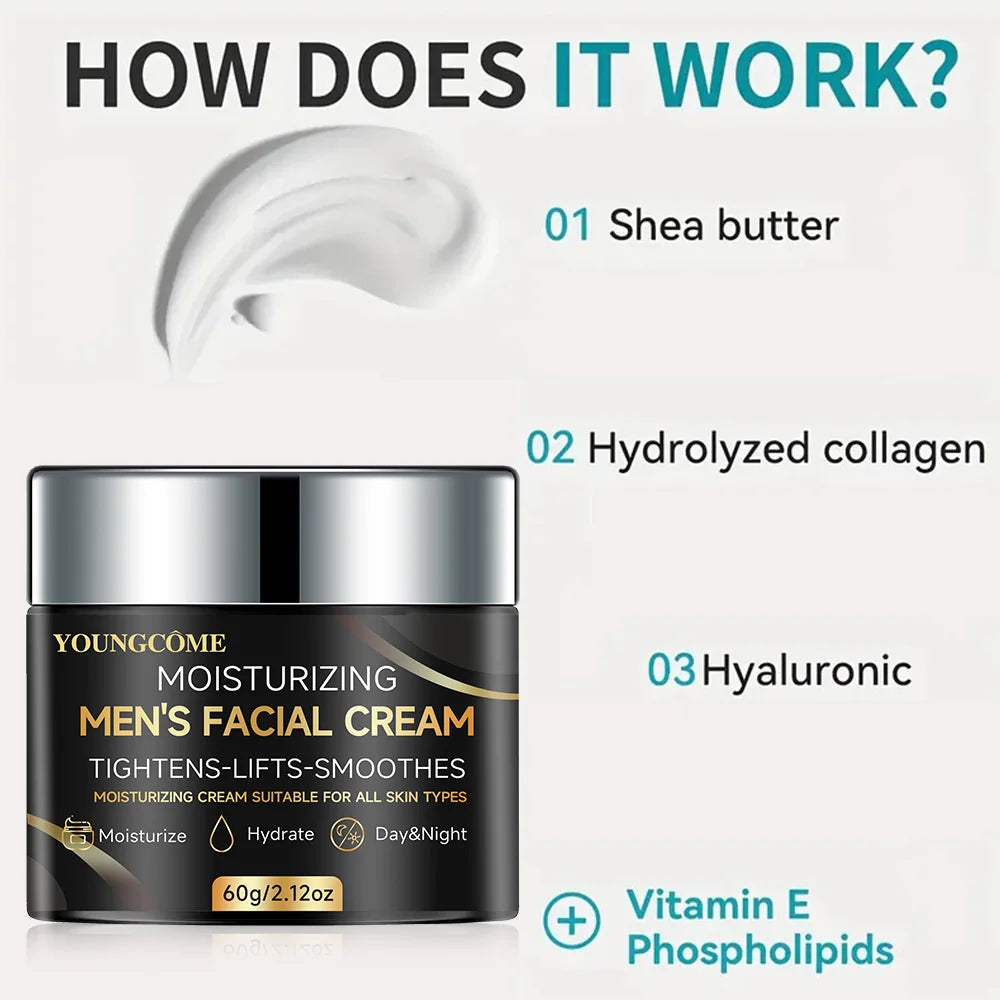 Men's Face Cream – Collagen, Retinol & Hyaluronic Acid | YOUNGCOME Men's Face Cream Oasis Select