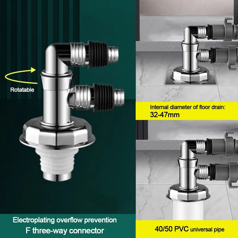 Anti odor Sink Drain Pipe Adapter Sealing Ring Multi-functional Dishwasher Water Pipe Connector Kitchen Basin Sewer Branch Oasis Select Bronze Yellow 125*90mm 2
