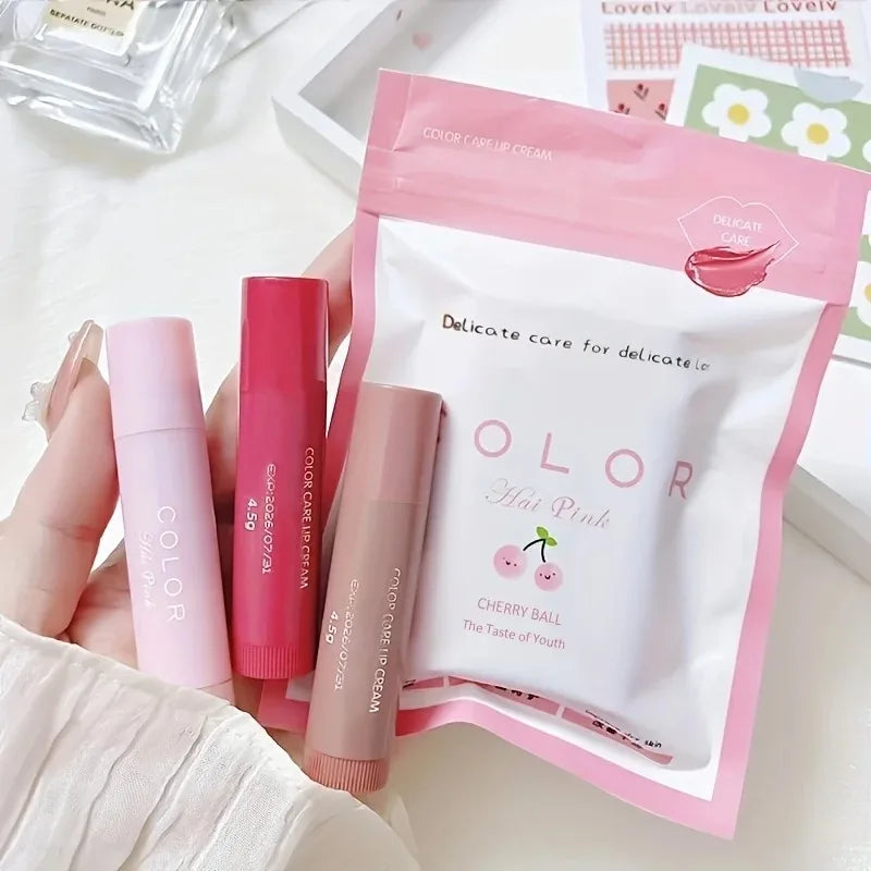 Moisturize Lip Balm Lipstick Hydrate Cute Girl Plump Lip Water Light Lip Glaze Makeup Korean Lipstick Cosmetic 3 Colors Beauty Oasis Select Pack of three