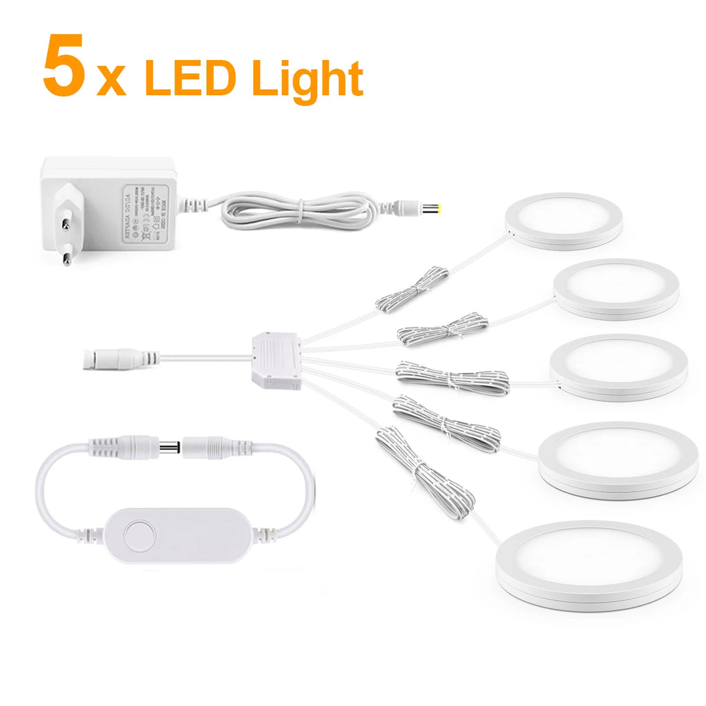Smart Home Zigbee Tuya Voice Control LED Light For SmartThings Alexa Google,Kitchen Dimmable 12V Panel Lamp Wall Ceiling Decor Oasis Select 5x LED Light Natural White