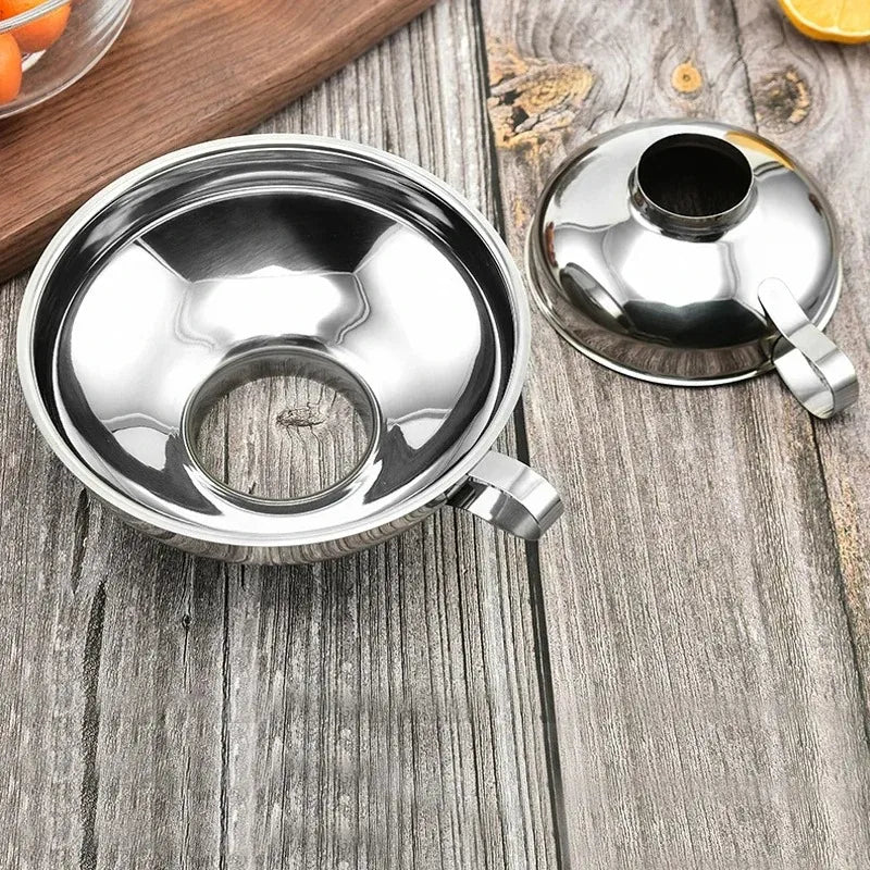 Stainless Steel Wide Mouth Funnel Canning Funnel Cup Jam Salad Dressing Hopper Filter For Jar Canned Filteroil Wine Water Spices Oasis Select