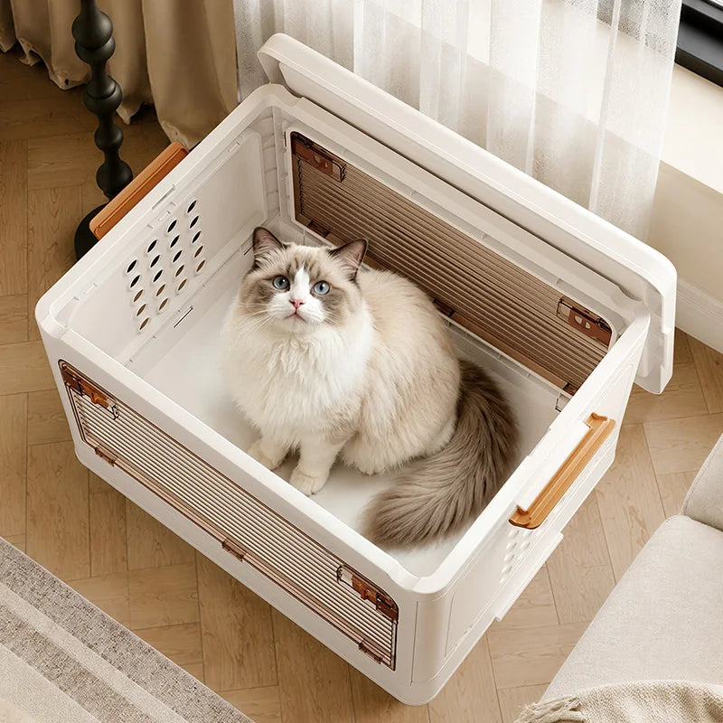 Pet waste disposal hand-held folding box for cats and dogs when going out - box with ventilation for vehicle and aviation use Oasis Select