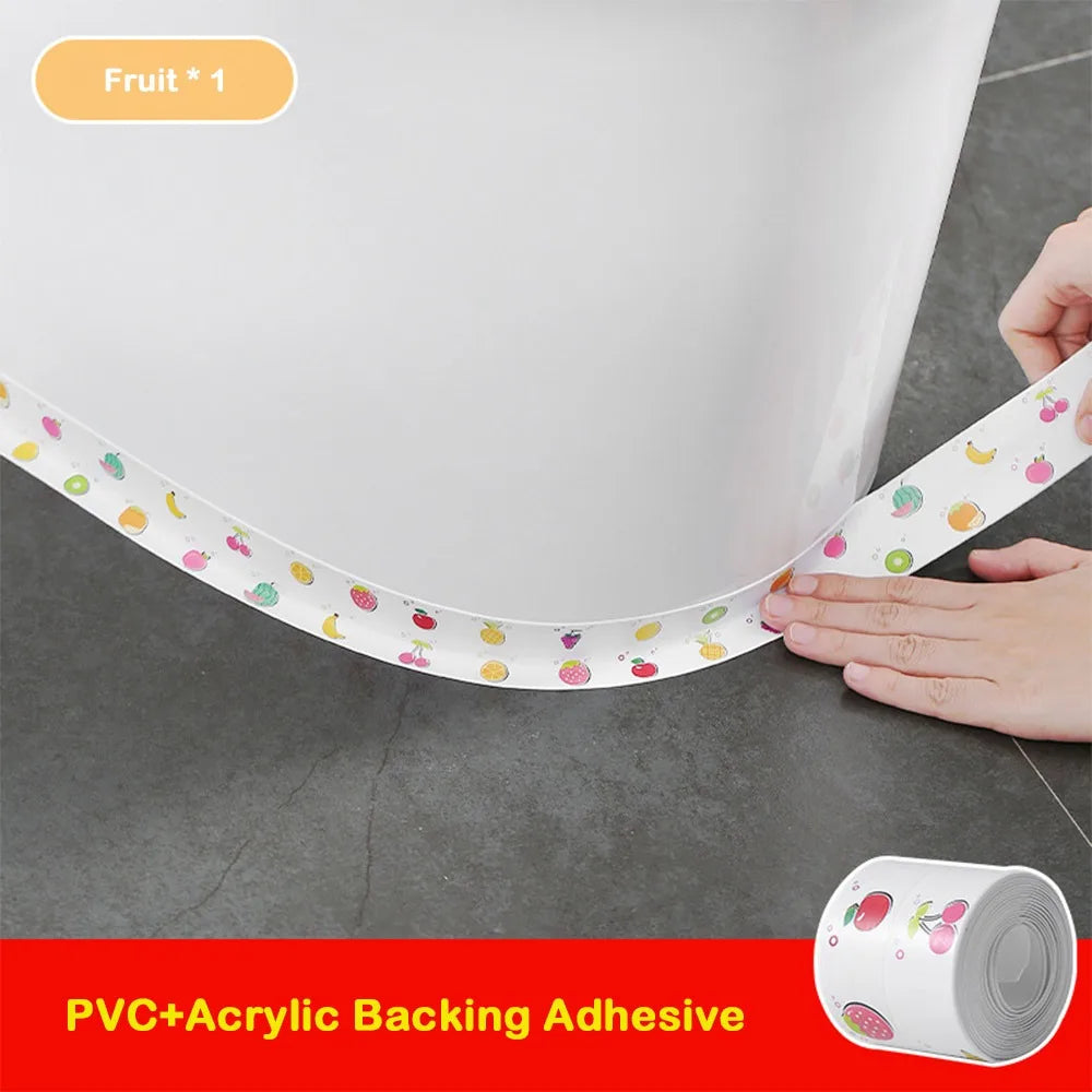 Durable Waterproof Caulk Tape Self Adhesive PVC Sealant Strip Mold-proof Printing Sink Sealing Tape for Countertop Bathroom Oasis Select 04 3.8cm-1.5m