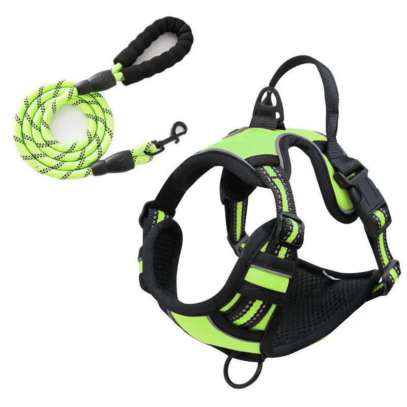 Reflective Shoulder Straps, Large and Medium-sized Dog Chest Straps, Vest Dog Leash Pet Supplies Oasis Select Green suit M size