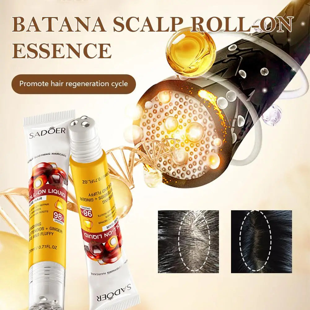 Batana Hair Roller Oil – Hair Loss, Postpartum & Scalp Relief Hair Growth Serum Oasis Select