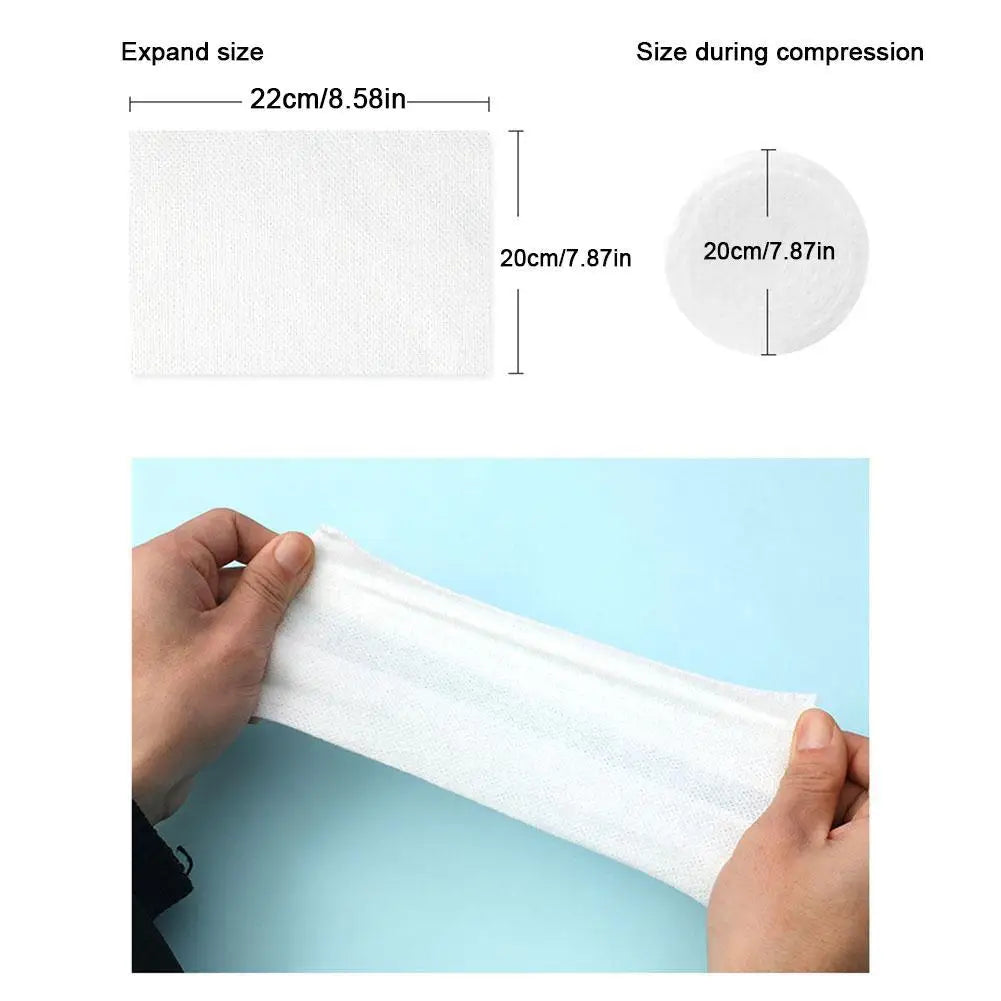 50Pcs Compressed Towel Tablets,Individually Wrapped Mini Portable Towels ,Disposable Face Washcloths for Travel,Gym,Home,Outdoor Oasis Select