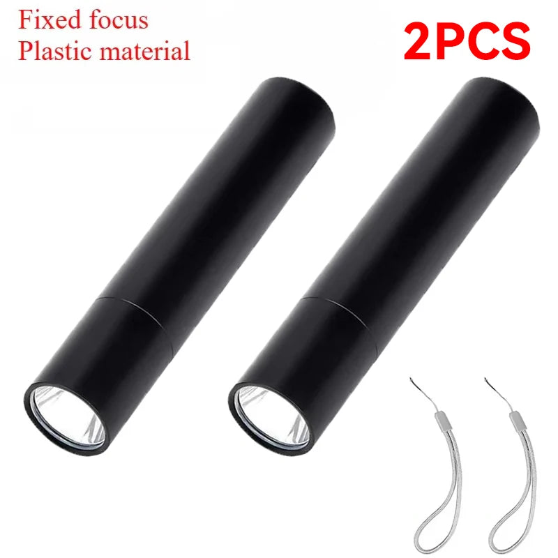 Mini Keychain Flashlight USB Charging Waterproof Pocket Torch Lamp 3 Modes Outdoors Strong light Camping Fixed-Focus Flashlight Oasis Select 2 PCS