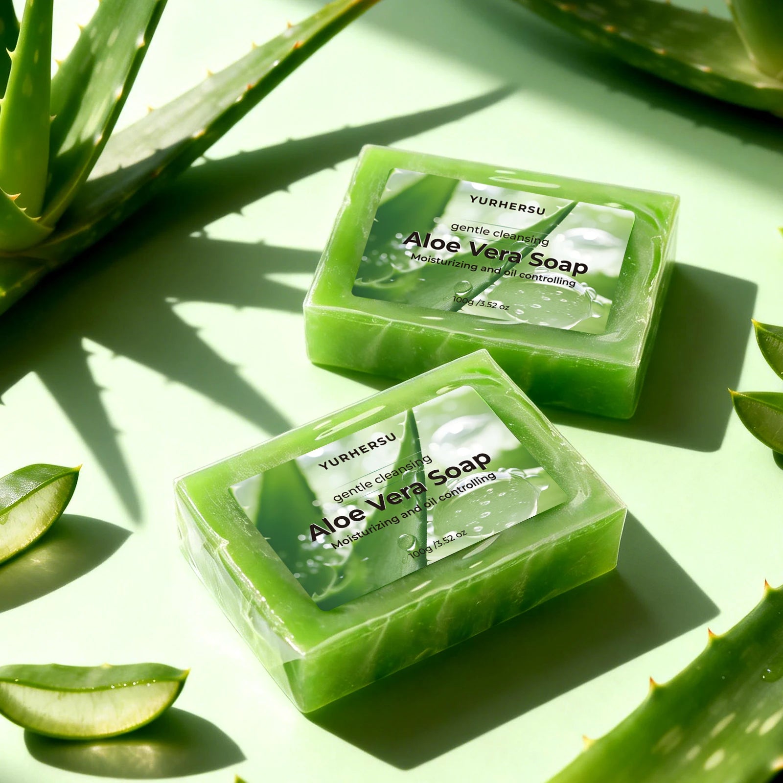 Aloe Vera Essential Oil Soap Bar – Deep Cleanse & Hydrate Handmade Soap Bar Oasis Select 1pcs 100g