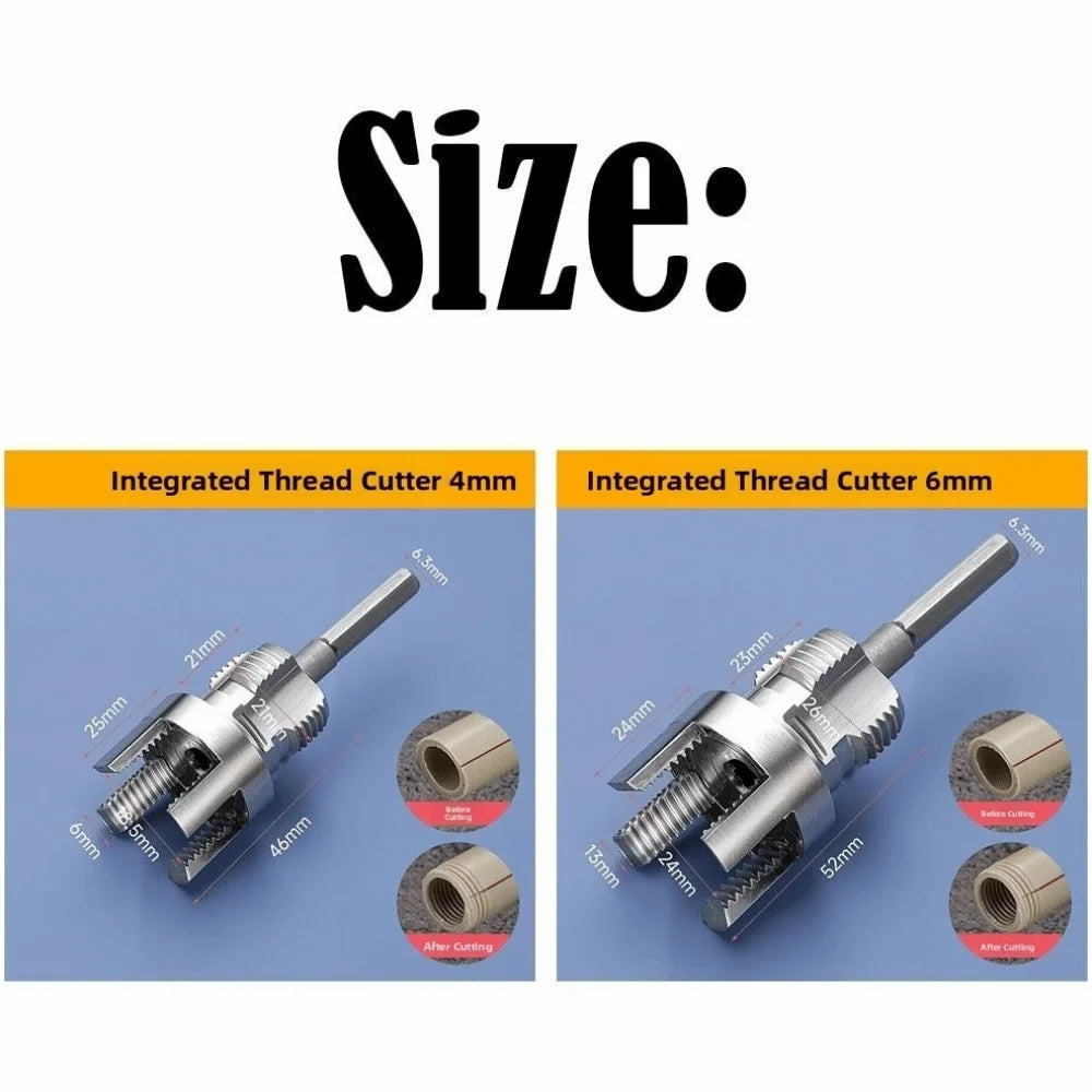 4/6 Points PVC Pipe Threader Kit Internal/External Thread Fast PPR Water Pipe Opener Tap Thread Tap Waterpipe Tapping Tool Oasis Select