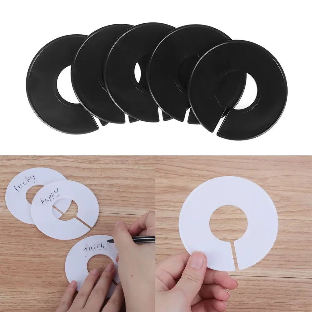 5/10PCS Round Hangers Closet Dividers DIY Clothing Size Dividers for Clothes Stores or Home White Blank Dividers Oasis Select