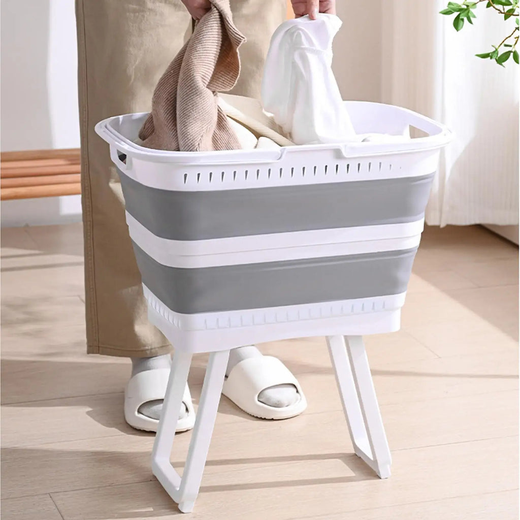 Laundry Basket 26L Large Foldable Elevated Organizer Clothes Basket Hampers for Bedroom for Home Bathroom Bedroom Kitchen Food Oasis Select
