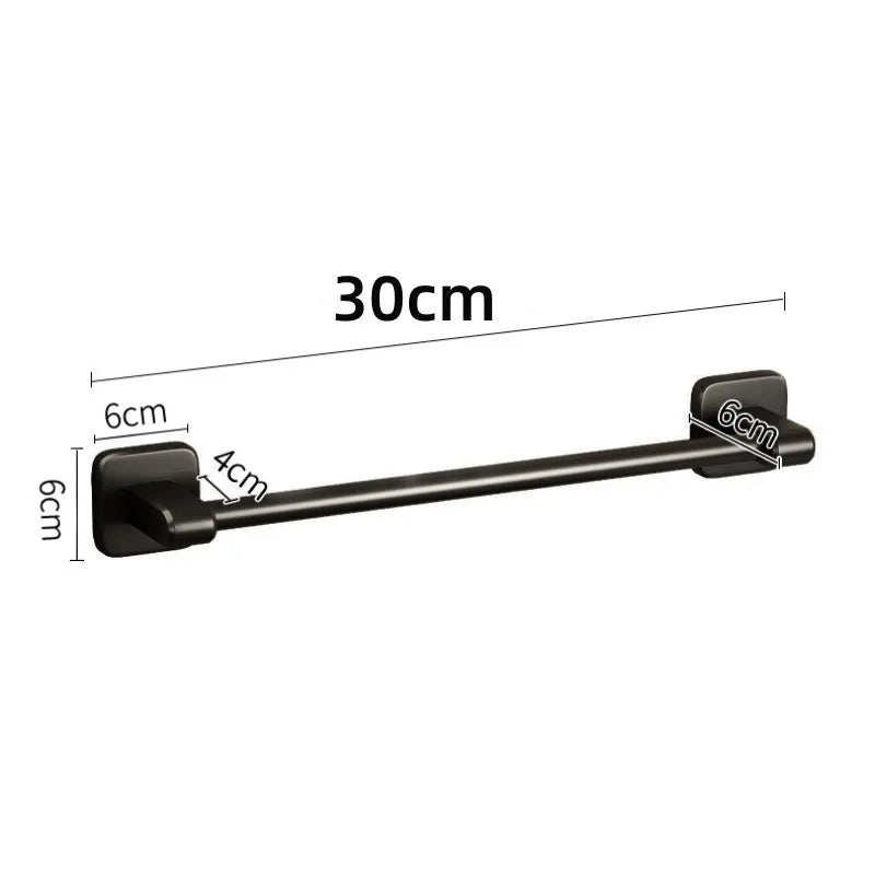 Bathroom Towel Holder White Without Drilling Bathroom Black Towel Rack Towel Bar Self-Adhesive Bathroom Towel Rack Towel Rail Oasis Select 30cm black