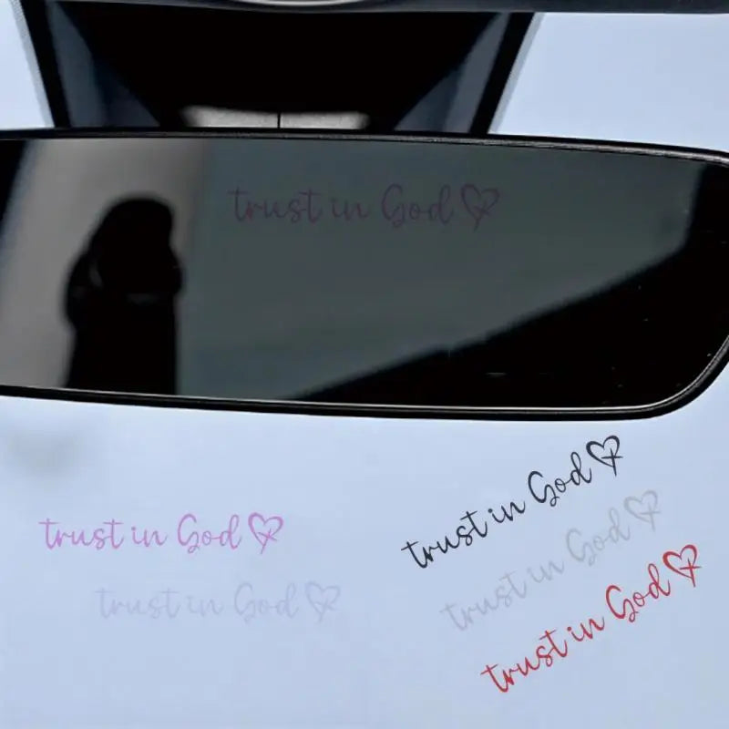 Trust In God Heart Car Rear View Mirror Sticker Decal Faith Bible Verse Christian Church Auto Vehicle Bumper Decor Oasis Select