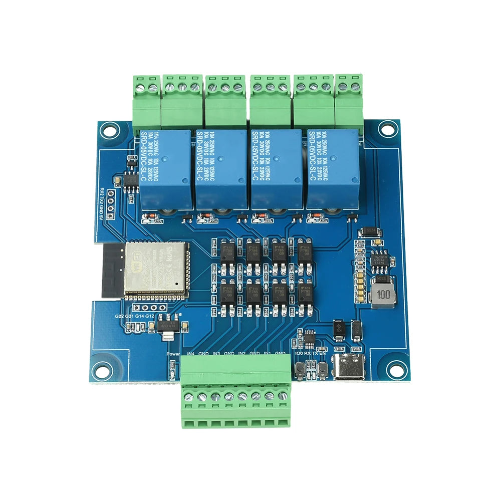 ESP32 RS485 Modbus Wifi Bluetooth Relay Optocoupler Isolation Module Tyep C 4/8 Channel Relay Module DC 9-24V Oasis Select 4 Channel